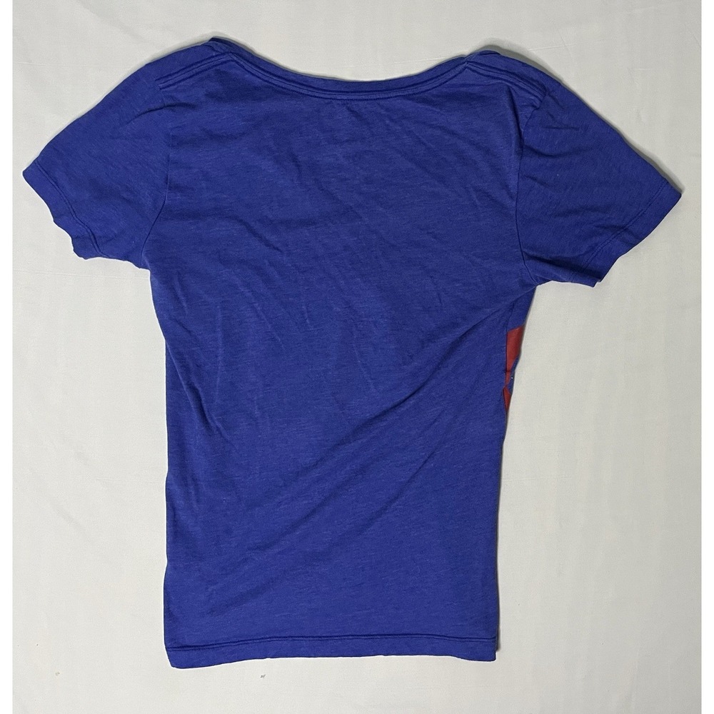 Nike Chicago Cubs V Neck T Shirt Women's Medium Blue Short Sleeve MLB Baseball - Picture 8 of 8